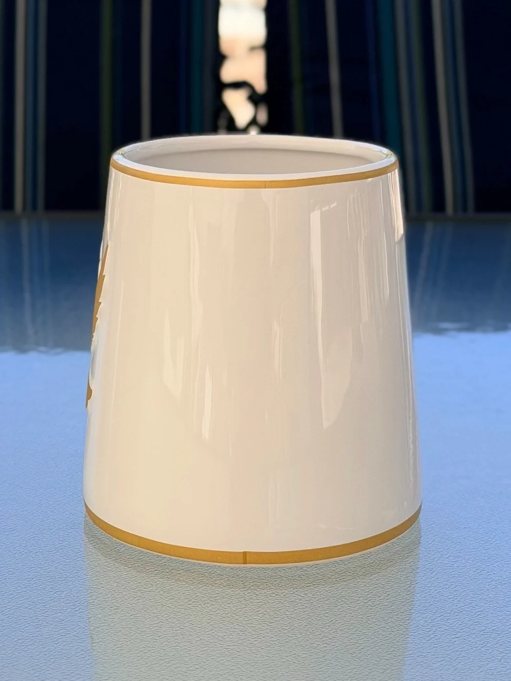 FTD White and Gold Ceramic Dove Round Vase/Planter